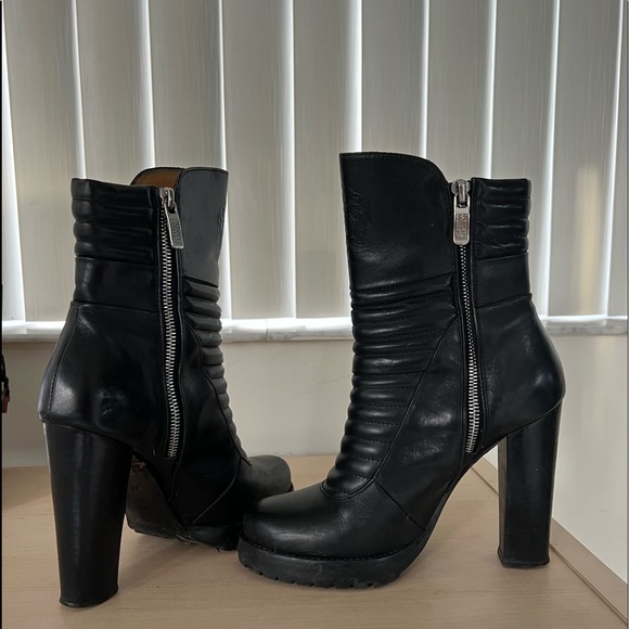 Make me an offer | Alberto Fasciani Black High heel Moto Boots - Picture 5 of 11